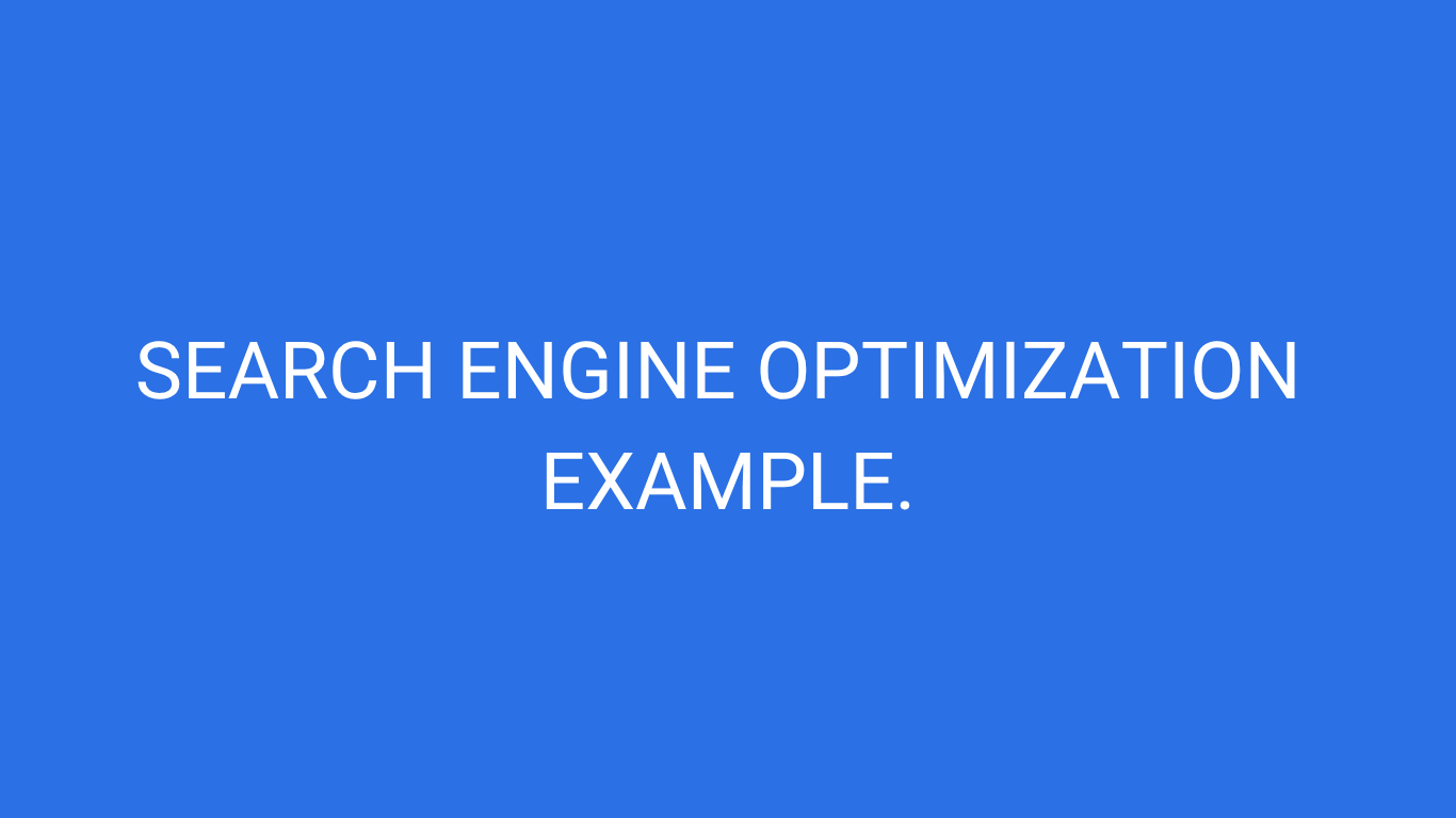 Search engine optimization example